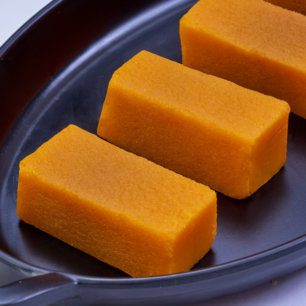 Mango Mysorepak rich and fruity sweet treat