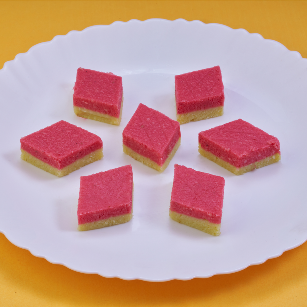 Strawberry Burfi creamy and fruity sweet treat